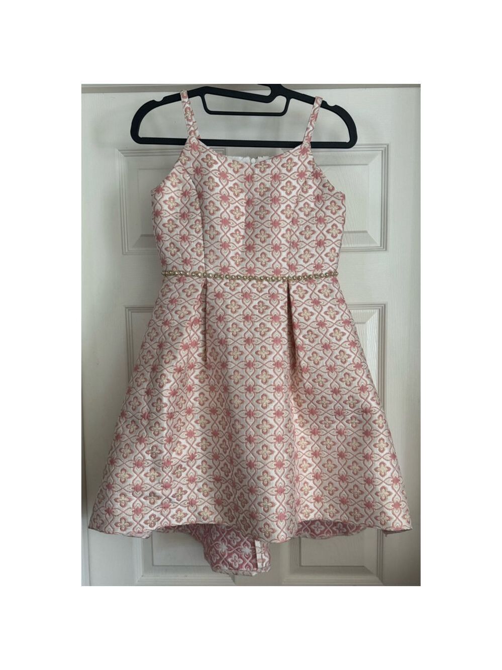 Girls Belle Badgley Mischka Dress Size 10 Pink & White